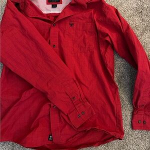 Men's Red Button-Up Shirt